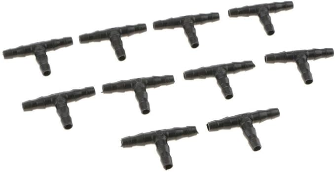 10PCS Micro Drip Irrigation System Dripper Tee Pipe Barb Hose Watering Garden