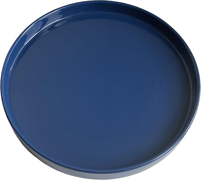 Ceramic Plant Saucer Plant Pot Tray 8 inch Blue, Planter Water Drip Trays for Plant Saucers Indoors, Thick Durable Sturdy Flower Pot Saucers for Glazing Pots Base, More Sizes 4-12 inch