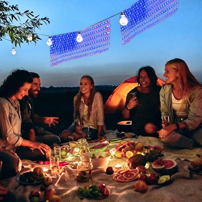 MUYUN 420 LEDs American Flag Lights, Waterproof LED US Light, United States Flag Light for Garden, Festival, Holiday, Party Decoration, Christmas Decorations