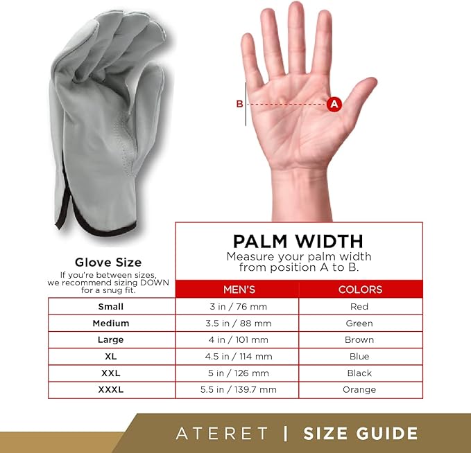 ATERET 24 Pairs X-Large Heavy Duty Durable Cowhide Leather Work Gloves I Driver Gloves for Truck Driving, Warehouse, Gardening, Farming