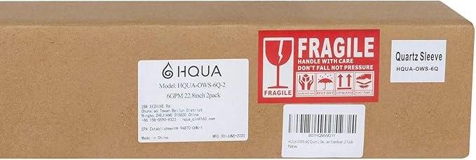 HQUA-OWS-6Q Quartz Sleeve for OWS 6GPM Water Purifier, 2Pack, 6 O-Rings Included.