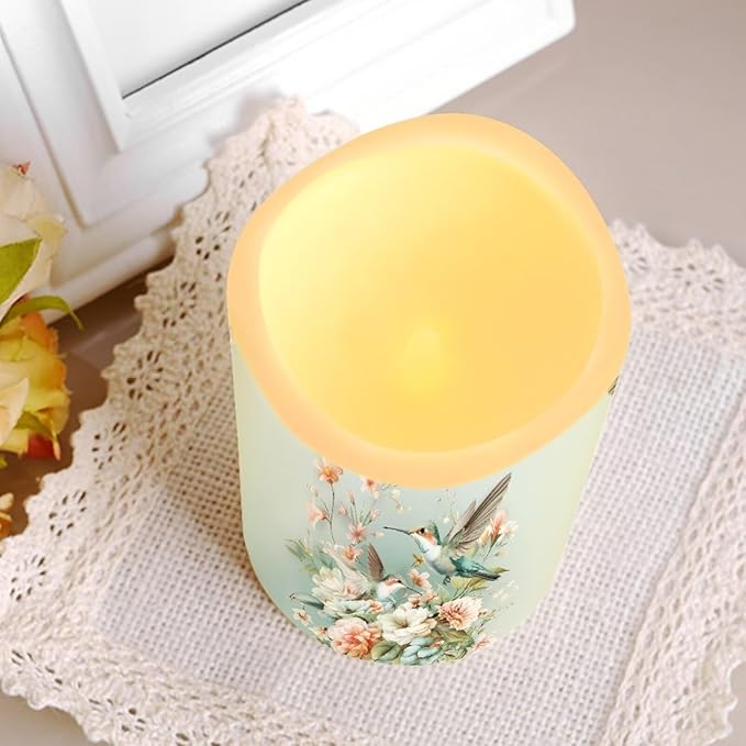 Ystardream Battery Operated LED Candles Set of 4 with Remote Control Timer Dancing Flame Pillar Candles Home Table Coastal Decorations