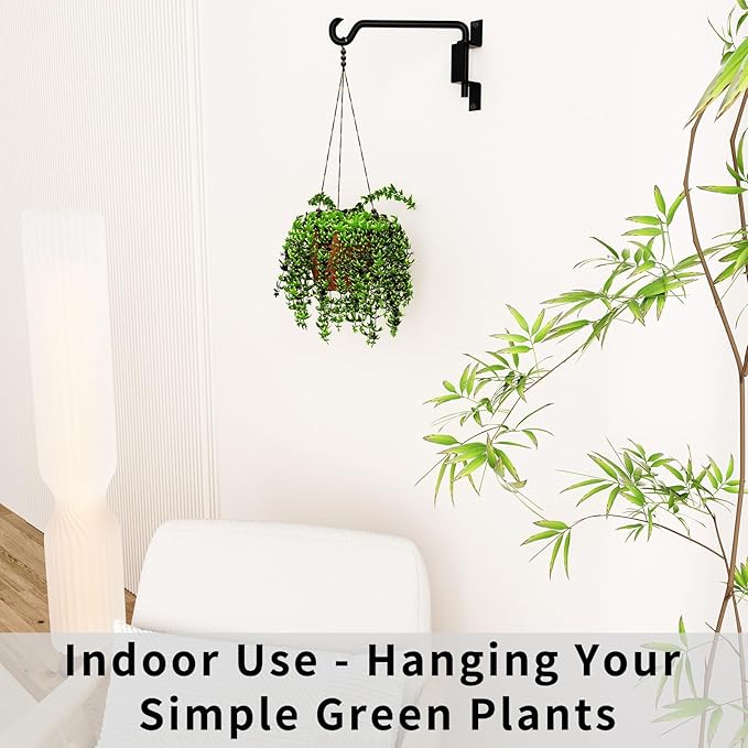 16 Inch 2 Pack Plant Hanger,Plant Hangers Outdoor,Plant Wall Hanger,Plant Hooks for Hanging Baskets,Plant Hooks for Wall,Bird Feeder Hanger,Bird Feeder Hangers for Outside,45°~180° Swivel Plant Hanger
