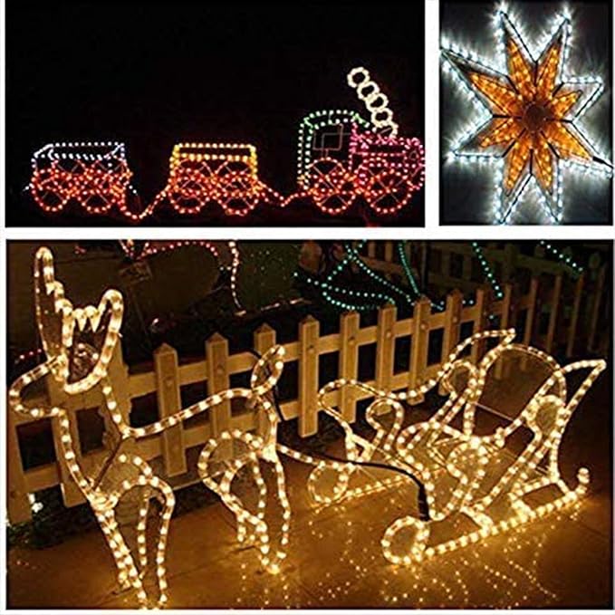 150ft LED Rope Lights Outdoor, 1080 LED Connectable and Flexible Tube Lights with 8 Modes, Waterproof LED Rope Lighting for Garden, Patio, Bedroom, Party, Pool, Indoor Outdoor Decoration (Warm White)