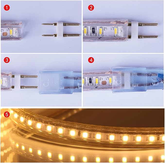 5050-60 Type AC 110-120V Green LED Strip Lights, Flexible/Waterproof/Dimmable/Multi-Modes LED Rope Light + 23 Keys Remote for Home/Garden/Building Decoration (98.4ft/30m, Green)