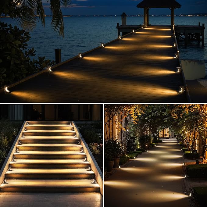 ZOOI Solar Step Lights for Outside, Step Lights Outdoor Waterproof, Outdoor Solar Stair Light for Yard, Garden Decor for Outside, Solar Garden Lights for Step, Stair, Patio, Porch, Deck Decor, 6PCS