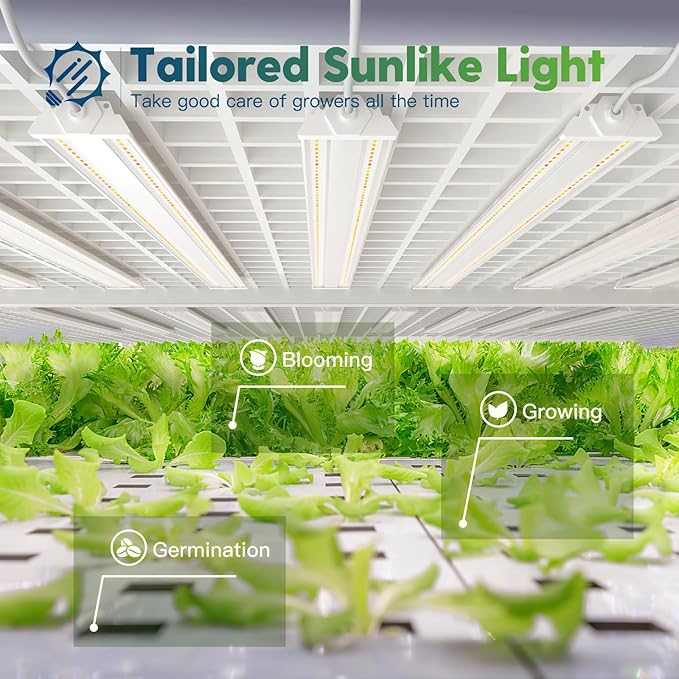 FREELICHT 1 Pack 4ft LED Grow Light, 60W (350W Equivalent), Sunlike Full Spectrum Integrated Plant Light for Hydroponic Indoor Plant Seedling Veg and Flower, Plug in with On/Off Switch