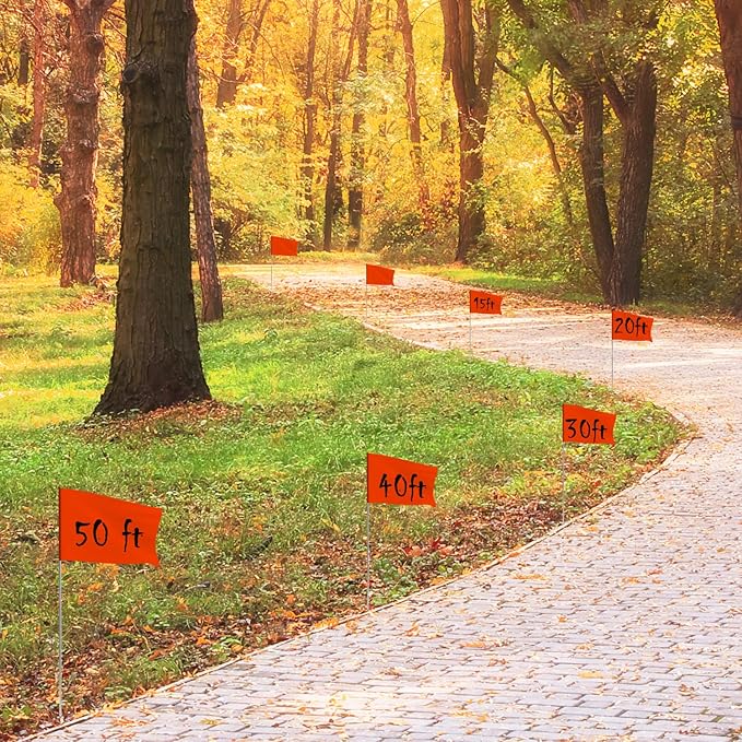 Zozen 100Pack Red Marking Flags, Writable/15x4x5 Inch, Yard Flags for Lawn & Irrigation & Landscape & Sprinkler & Survey & Dog Training.
