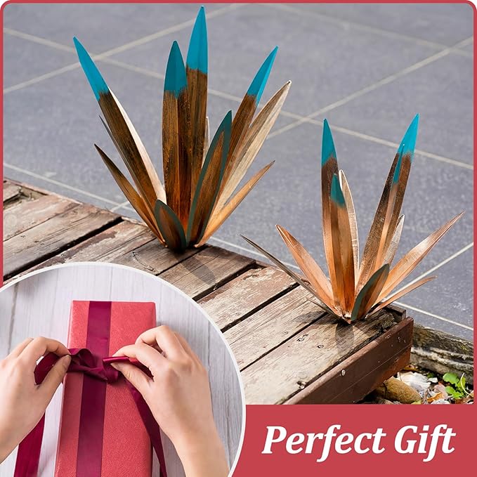 2pcs Metal Tequila Country Sculpture DIY Tequila Plant Home Decor Country Tequila Garden Ornament Indooutdoor Statuette Patio Lawn Patio Stake Decoration Gift to The Garden 12“