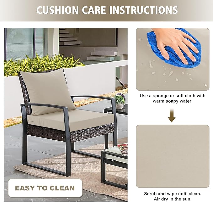 Outdoor Chair Cushions, Waterproof Outdoor Cushions for Patio Furniture w/Fade-Resistant, Removable & Machine-Washable Covers, 19x19 Inch, Ideal for Seat in Gardens/Porch – Set of 4, Cream
