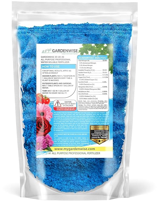 20-20-20 Water-Soluble Fertilizer β Powder for Liquid Plant Food for Indoor & Outdoor Plants, Orchids, Vegetables, Lawns, Flowers β 20 20 20 Fertilizer 1/2 Quart (1 lb)