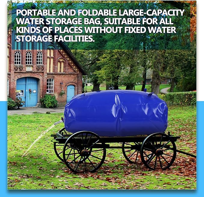Kingdder Large Capacity Water Storage Bladder Emergency Water Bladder Tanks Foldable Storage Tank Portable Rainwater Bag for Drought Resistance Fire Protection Agricultural Irrigation(110L)