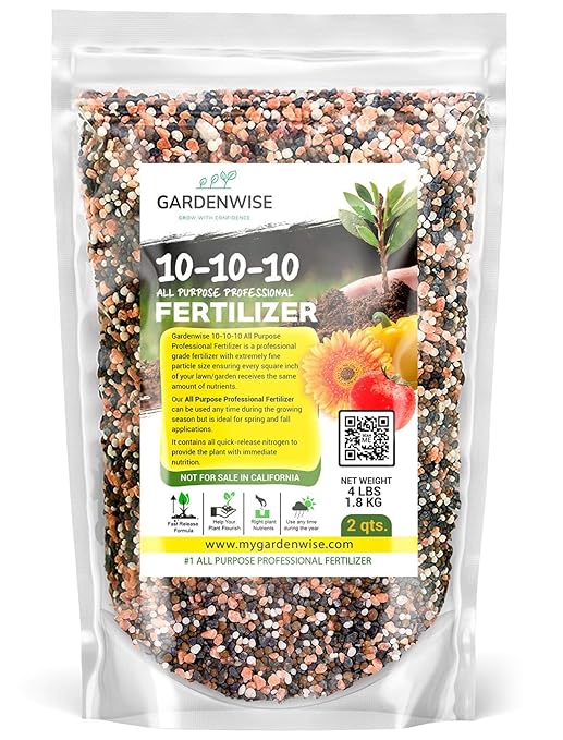 10-10-10 Plant Fertilizer Slow Release β 10 10 10 All Purpose Granular Garden Fertilizer for Fruit Trees, Evergreens, Vegetables, Arborvitae, Fig Trees, Shrubs, Pines, Oaks, Flowers
