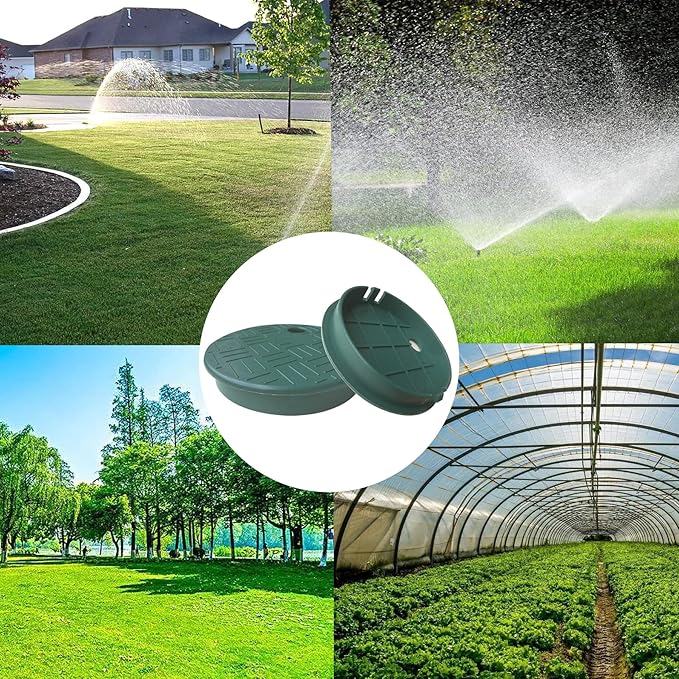 2 Pcs Valve Box Cover Lid ID 5.5" OD 6" Replacement Valve Box Irrigation Cover Ground Sprinkler Cover icv Cover Sprinkler Box Cover Lid Sprinkler Covers Garden Lawn Irrigation Box Lid