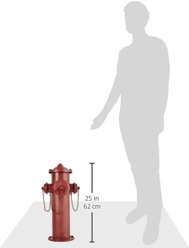 Design Toscano Fire Hydrant Statue Puppy Pee Post and Pet Storage Container, Large 23 Inch, Metal, Full Color