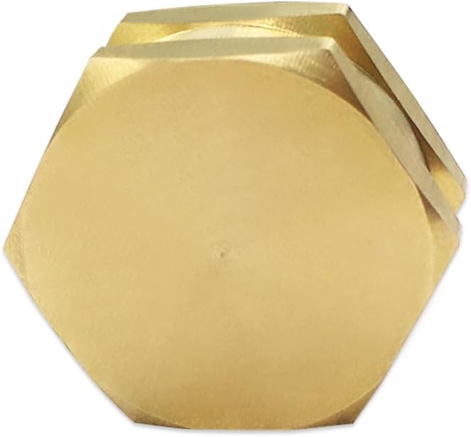 Hooshing 4PCS 3/4" GHT Garden Hose End Female Cap and Male Plugs Kits Garden Irrigation Brass Pipe Fittings Water Tubing Stopper