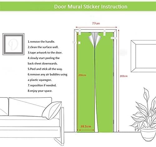 3D Door Stickers Murals Peel and Stick - Wine Cellar - Door Wallpaper Self-Adhesive Door Decals Removable PVC Waterproof Door Poster for Bedroom Living Room Door Decoration 33.9" x 78.7"
