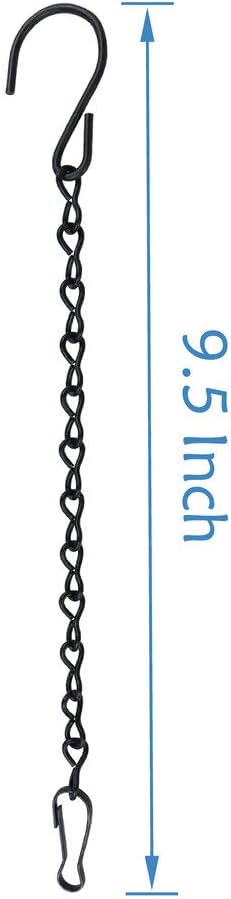 10 Pack 9.5 Inch Black Hanging Chains, Garden Plant Hangers for Hanging Bird Feeders, Billboards, Chalkboards, Basket, Planters, Lanterns, Wind Chimes and Decorative Ornaments Etc