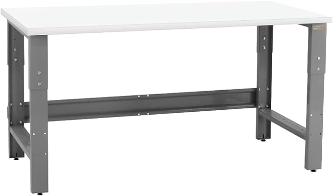 Table & Workbench: 1" Thick Laminate Top, Height Adjustable Bench - 30" D x 48" L x 30" - 36" H - by BenchPro