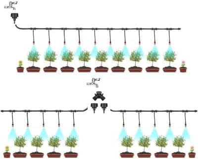 1/4 Inch Drip Irrigation Tubing Fitting to Faucet Adapter Connector, 2 Way Y Splitter for 3/4" Inch Garden Hose to 1/4 Inch Drip Irrigation Hose