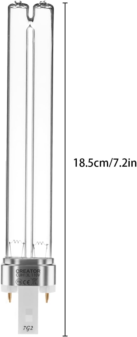 2 Pack 13 Watts UV UVC G23 Base Germicidal Ultraviolet Light Bulb Compatible w/Jebao Pond Sunsun Grech, UV Light for Pond