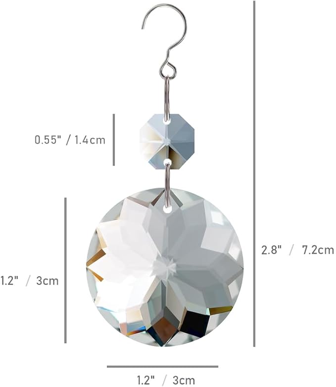 12pcs Crystal Suncatchers, Hanging Crystals Chandelier Prisms for Windows, Rainbow Maker Home Decoration