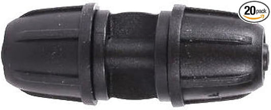 20-Pack Quick-Connect Locking 1/4" Drip Irrigation Coupling Connectors, Upgraded Fittings for 1/4 Inch Irrigation Tubing, Drip Kit (Coupling - 20 Pack)