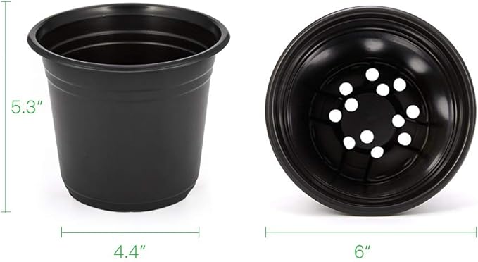 JERIA 100-Pack 0.5 Gallon Plant Nursery Pots, Plastic Pots for Flower Seedling, Flower Plant Container Seed Starting Pot, Come with 100 Pcs Plant Labels(Black)