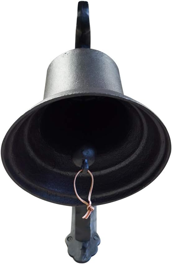 NACH Rustic Cast Iron Doorbell, Large Door Bells for Homes, Kitchen Door Bell, Dinner Bell, Black Doorbell, 19.3 x 11.8 x 13 Inches, JS-90-098