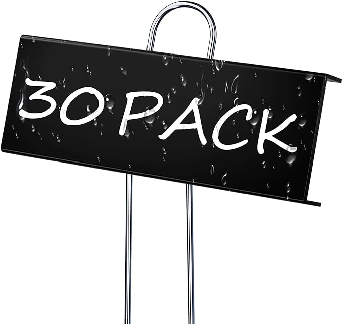 30 Pack Metal Plant Labels for Outdoor Garden Waterproof Plant Markers, Labels Garden Markers for Seedlings Herbs Vegetable Greenhouse Gifts with Pen - Black