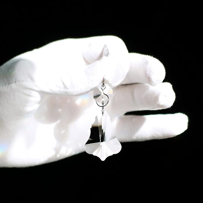 12pcs Crystal Prism Suncatchers, Hanging Crystals Chandelier Replacement for Windows, Christmas Trees Shape Rainbow Maker Home Decoration