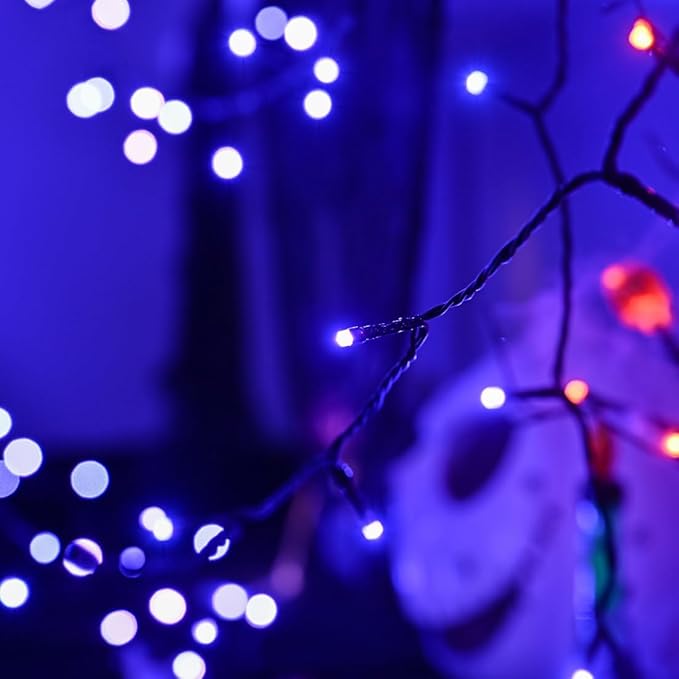 300 LED Halloween Lights, 118FT Waterproof Halloween String Lights, Purple Halloween Lights Outdoor with 8 Lighting Modes for Halloween Outdoor Party Yard Garden Decoration(118 Ft | Purple, 118 Ft)
