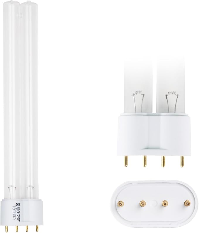 2 Pack 18 Watts UV Light Bulb Replacement UV Light for Pond Clarifier for Outdoor Ponds 4-Pin Base