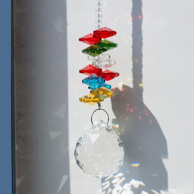 12 Pcs Crystal Ball Prism Suncatcher Rainbow Pendants Maker, 30mm Clear Glass Crystal Ball Prism,Hanging Crystals Prisms for Windows,for Feng Shui,for Home,Office,Garden Decoration