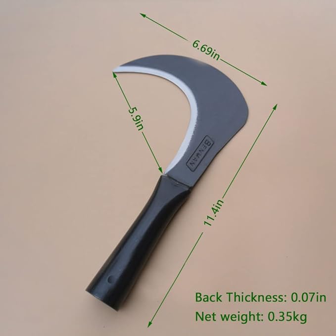 Kana Hoe 217 Japanese Garden Tool - Hand Hoe/Sickle is Perfect for Weeding and Cultivating. The Blade Edge is Very Sharp. (Beijing-025)
