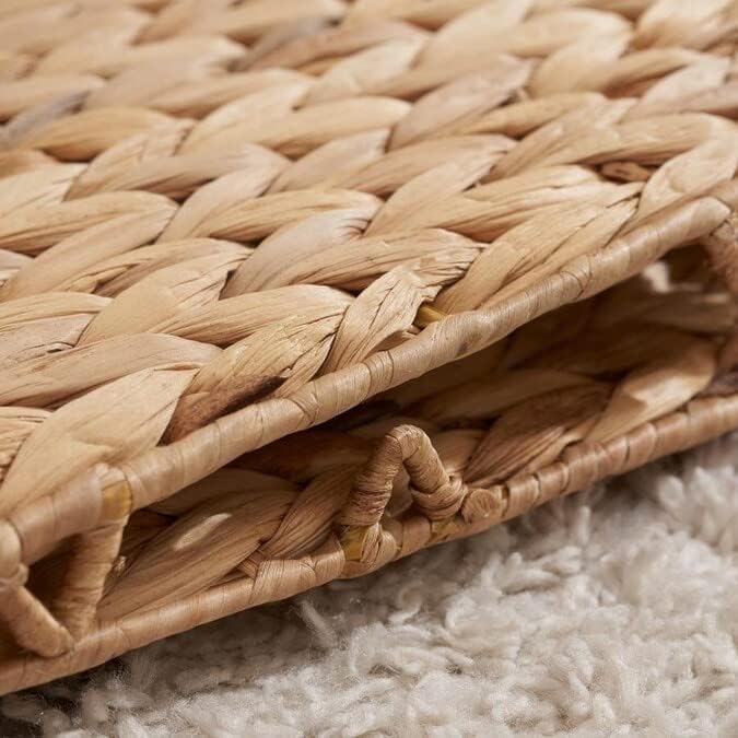 10.5 x 10.5 Storage Cubes – Water Hyacinth Wicker Baskets for Organizing, Wicker Storage Cubes, Storage Baskets for Shelves (4 Packs 10.5in)