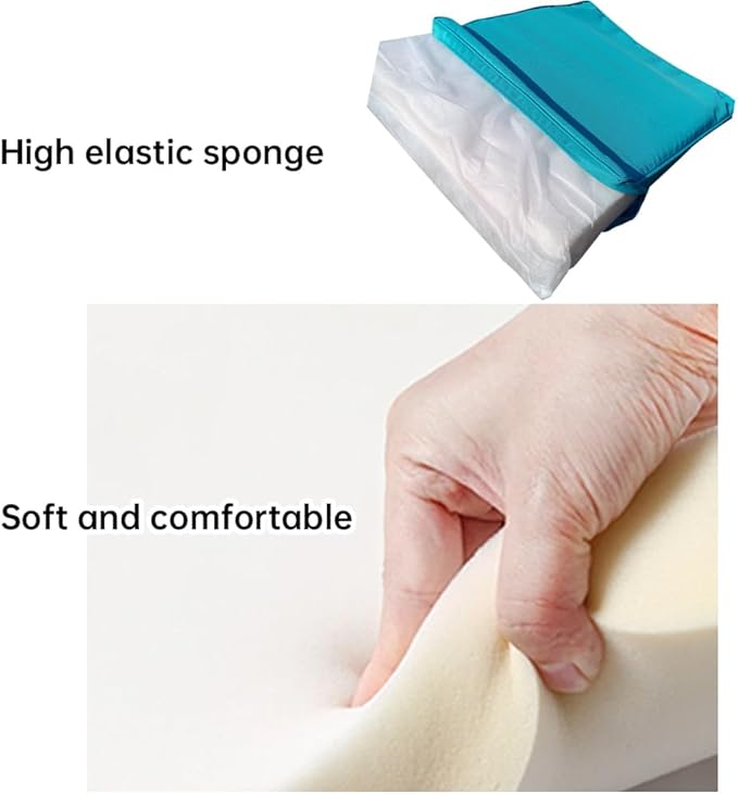 3-Pack Outdoor Patio Furniture Replacement Cushions Set–High-Elastic Sponge Cushions Fit 4-Piece Wicker Rattan Sofa, Loveseat & Chairs, 36x18x2 & 18x18x2, Waterproof, Fade-Resistant (Lake blue)