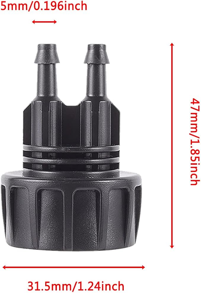 Inner 3/4 inch to Double 1/4 Pipe Joint with Four Black Strainer 6-Point Washers，Garden Irrigation System Used in Gardens,Lawns
