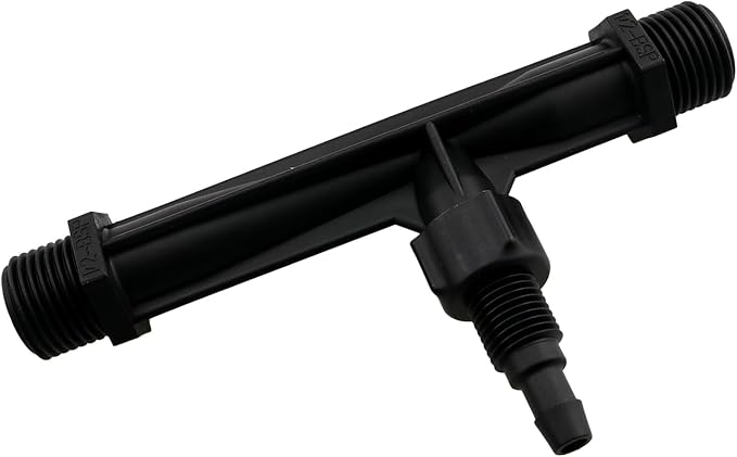 1/2-inch Plastic Irrigation Pipe Injector for Irrigation Venturi Fertilizer Mixer Injector Tube Suitable for Agricultural System Fertilizer and Chemical Injection Black