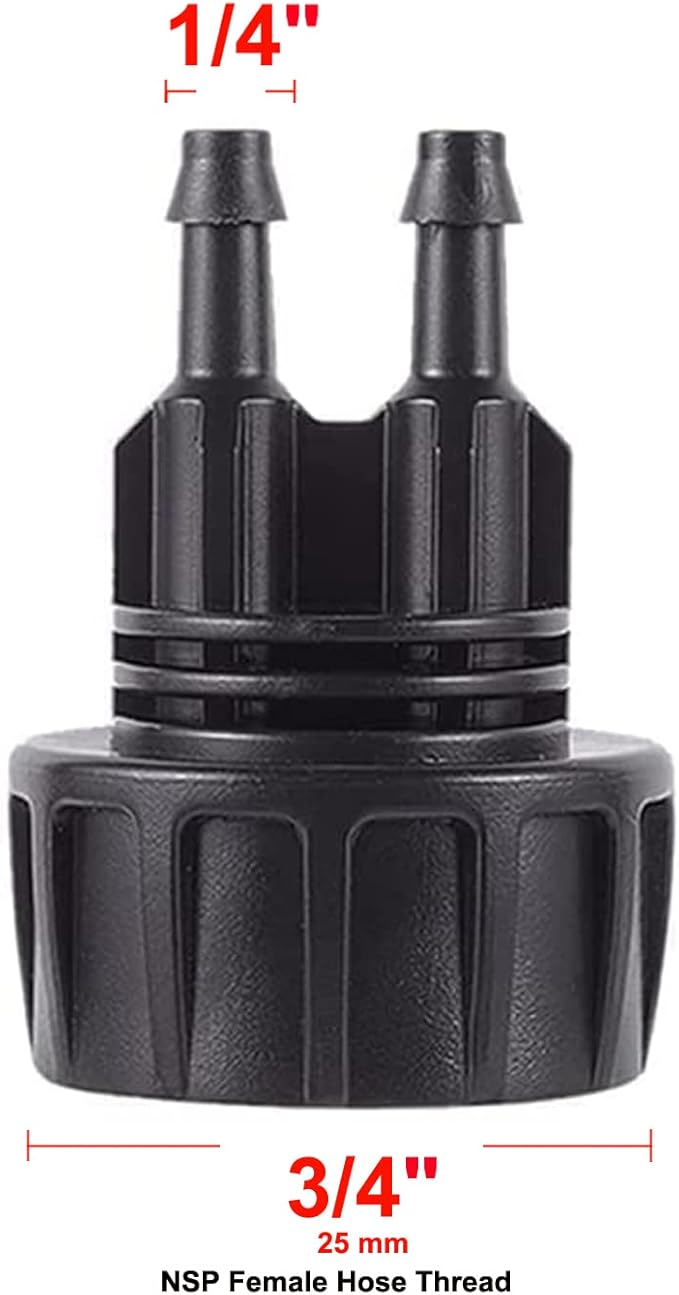 1/4 Inch Drip Irrigation Tubing to Faucet Adapter Connector, 2 Way Y Splitter for 3/4" Inch Garden Hose to 1/4 Inch Drip Irrigation Hose