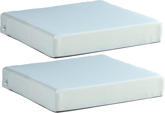 20x20 inch Patio Chair Cushions Non Slip Bottom Chair Pad with Ties Waterproof Square Outdoor Seat Cushion Replacement for Garden Swing Furniture Set of 2, White
