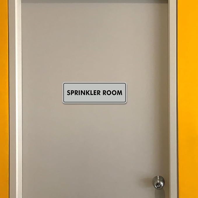 Signs ByLITA Standard Sprinkler Room Sign (Navy Blue/White) - Small 2 Pack