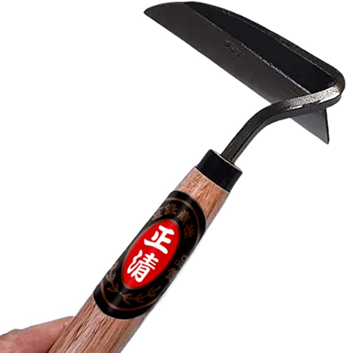 Kana Hoe 217 Japanese Garden Tool - Hand Hoe/Sickle is Perfect for Weeding and Cultivating. The Blade Edge is Very Sharp. (Beige-023)