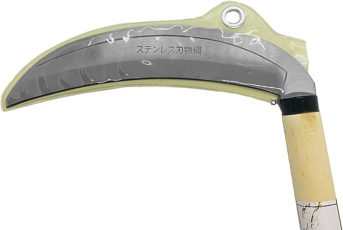 KAKURI Grass Sickle Garden Tool 7.6", Japanese Style Kama Weeding Sickle, Stainless Steel Blade