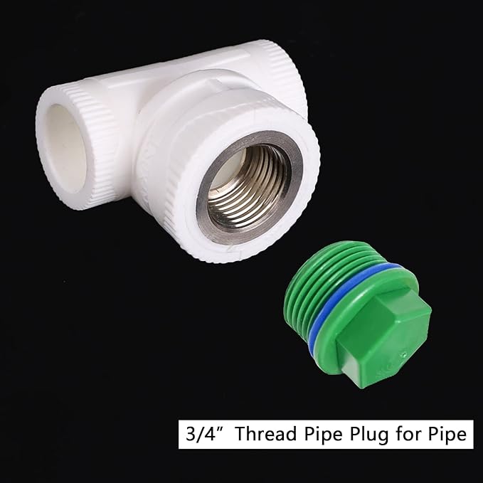 3/4” PT Male Threaded Pipe Plug, PPR Pipe End Caps and Plugs Fittings for Garden Irrigation Tubing Stopper RV Water Supply Lines Bulkhead Fitting (OD: 1 Inch)