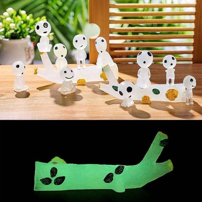 Fairy Garden Accessories Tree Elves Easter Egg Fillers Glow in Dark Basket Stuffers Garden Alien Decor Miniature for Micro Landscape Outdoor Status Patio Lawn Yard Kit