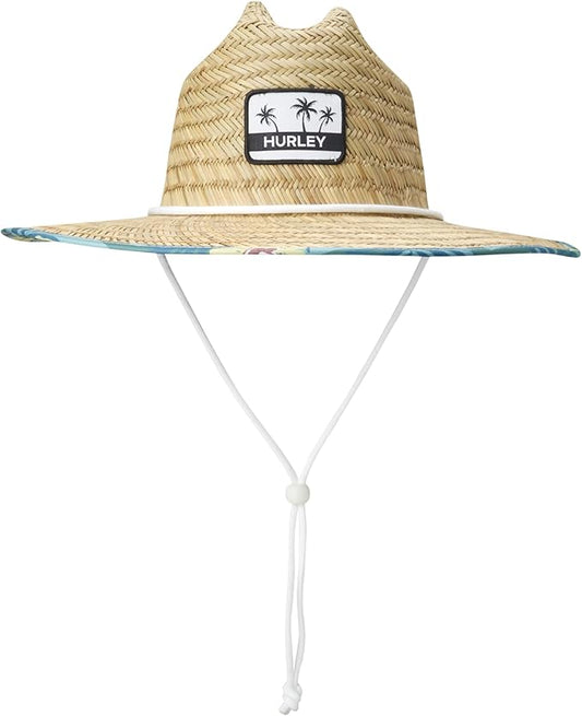 Hurley Women's Straw Hats - Real Straw Hat Medium Brim and Adjustable Chin Strap