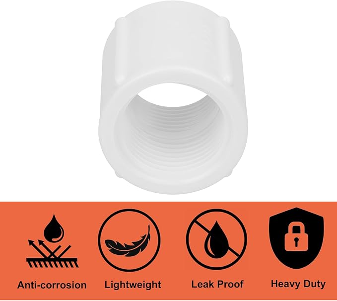 10Pack 1" Double Female Thread PVC Pipe Coupling Adapter Pipe Fitting Connector (Female x Female) SCH40 1Inch PVC Female Threaded Pipe Coupling for Sprinkler,Irrigation,Swimming Pools