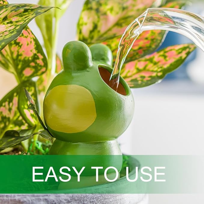 Kaxich Terracotta Plant Self Watering Spikes, 4 Pack Plant Watering Globes Frogs Styles Decorative Self Plant Watering Stakes Vacation Plant Watering Bulbs for Indoor Outdoor Plants