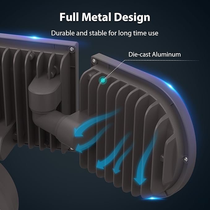 iMaihom 100W Motion Sensor LED Security Light, 9000LM Super Bright Flood Lights Outdoor, 6500K Exterior Floodlight, IP65 Waterproof, 3 Head Adjustable Motion Detector Light for Yard Garage (Brown)